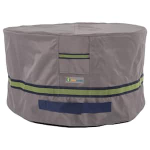 Duck Covers Soteria 32 in. Grey Round Patio Ottoman/Side Table Cover