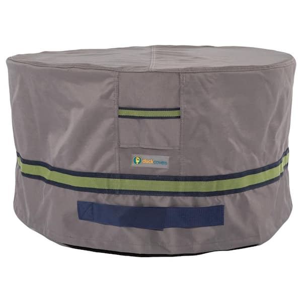 Classic Accessories Duck Covers Soteria 32 in. Grey Round Patio Ottoman/Side Table Cover