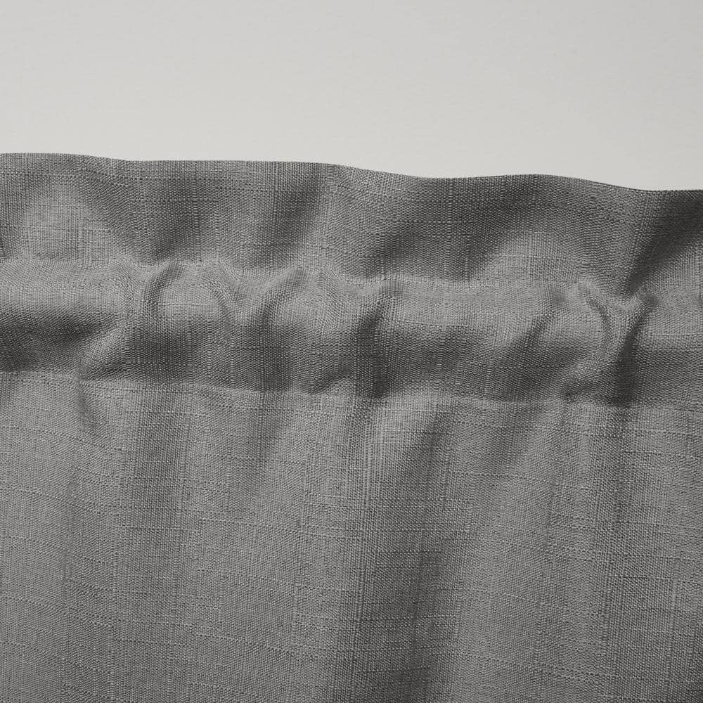 Black Pearl Linen-Like Scalloped Rod Pocket Valance