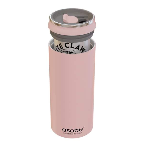 ASOBU Double-Walled Vacuum-Insulated Stainless Steel Multi-Can Cooler Sleeve with Reusable Pocket Straw (Pink)