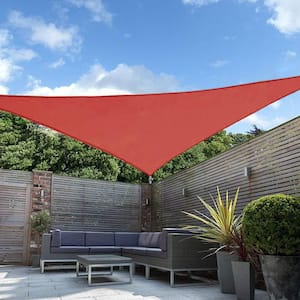 15 ft. x 15 ft. x 21 ft. 185 GSM Rust Red Triangle Sun Shade Sail, for Patio Garden and Swimming Pool