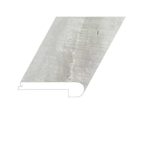 null Summa Pristine White 1 in. T x 94.5 in. L x 4.5 in. W HDF Waterproof AC5 Click Lock Laminate Flush Stair Nose Molding