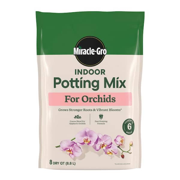 Miracle-Gro Indoor Potting Mix for Orchids 8 qt. Soil For Indoor Container  Plants, Coarse Blend for Epiphytic Orchids 74778430 - The Home Depot