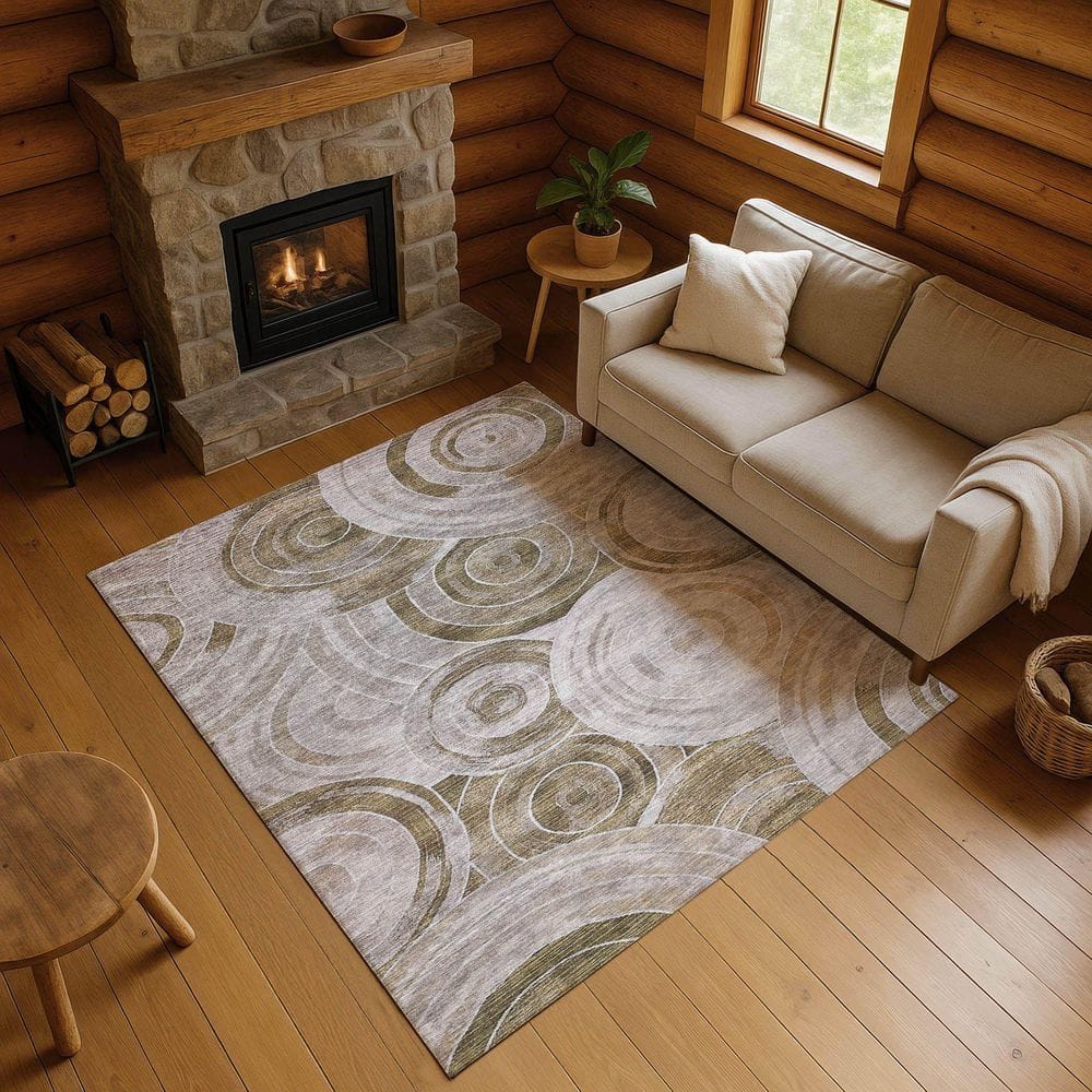 Mayfield Premium Machine Washable Abstract AMF1750 Brown 3 ft. x 4 ft. Area Rug price history on PriceWatchPro