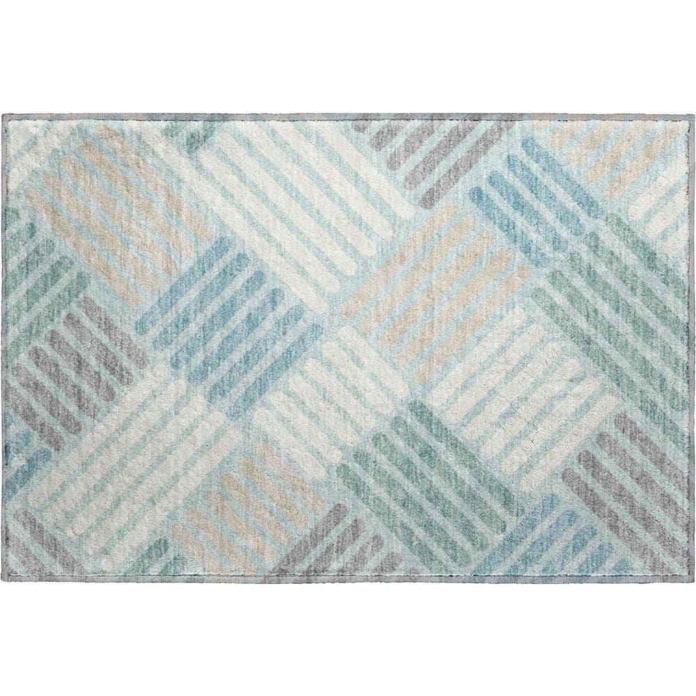 Mayfield Premium Machine Washable Abstract AMF2339 Seafoam 2 ft. x 3 ft. Accent Rug price history on PriceWatchPro