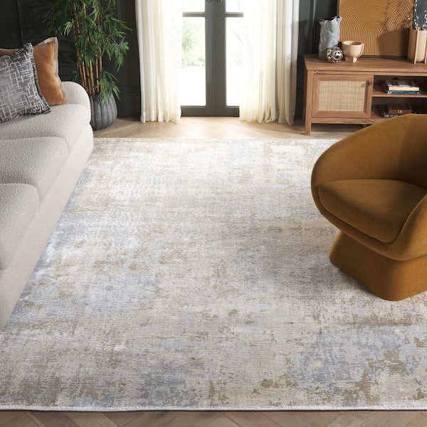 Mirage 9 ft. x 12 ft. Taupe/Gray Contemporary Distressed Area Rug