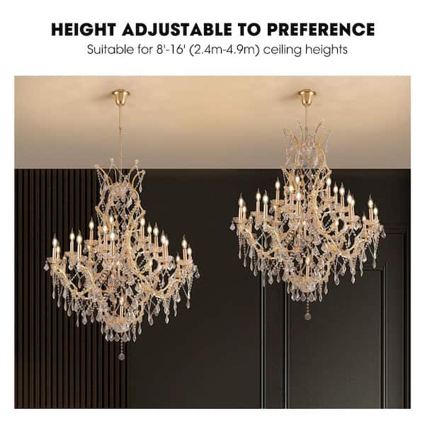 WDETR 25-Light Large Gold LuxuryModern Maria Theresa Crystal