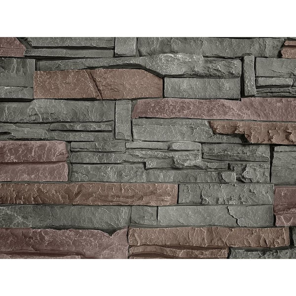 Genstone Stacked Stone Keystone 12 In X 42 Faux Siding Panel G2sskhp The Home Depot - Faux Stone Wall Home Depot