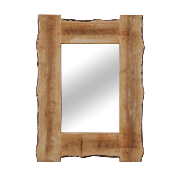 Manor Brook Medium Rectangle Brown Beveled Glass Pueblo Mirror (38 in. H x 28 in. W)