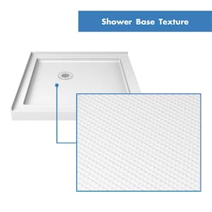 Flex 36 in. x 36 in. x 76.75 in. Framed Corner Pivot Shower Kit in Chrome with Shower Base and Backwalls in White