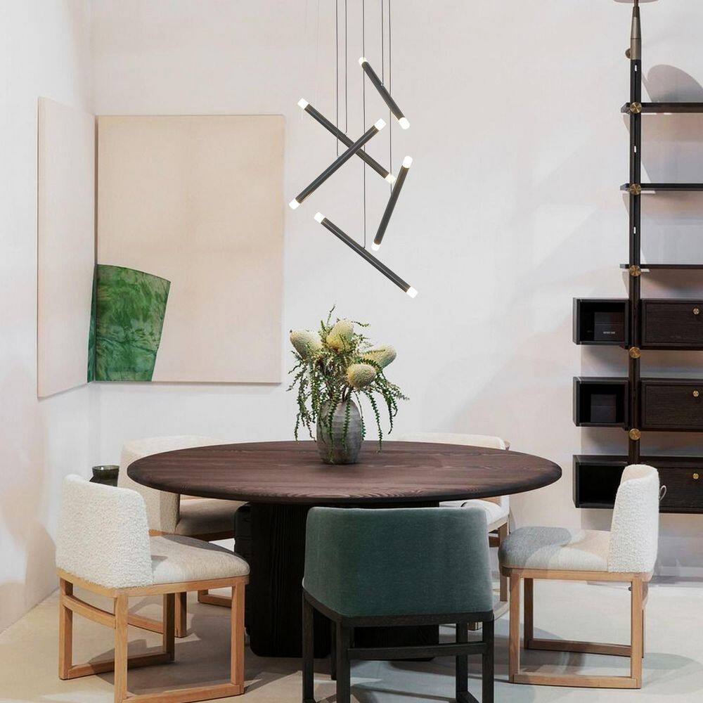10 Lights Black Acrylic Shade Linear Chandelier for Dining Room Entrance Hallway, G4 Bulb Base price history on PriceWatchPro