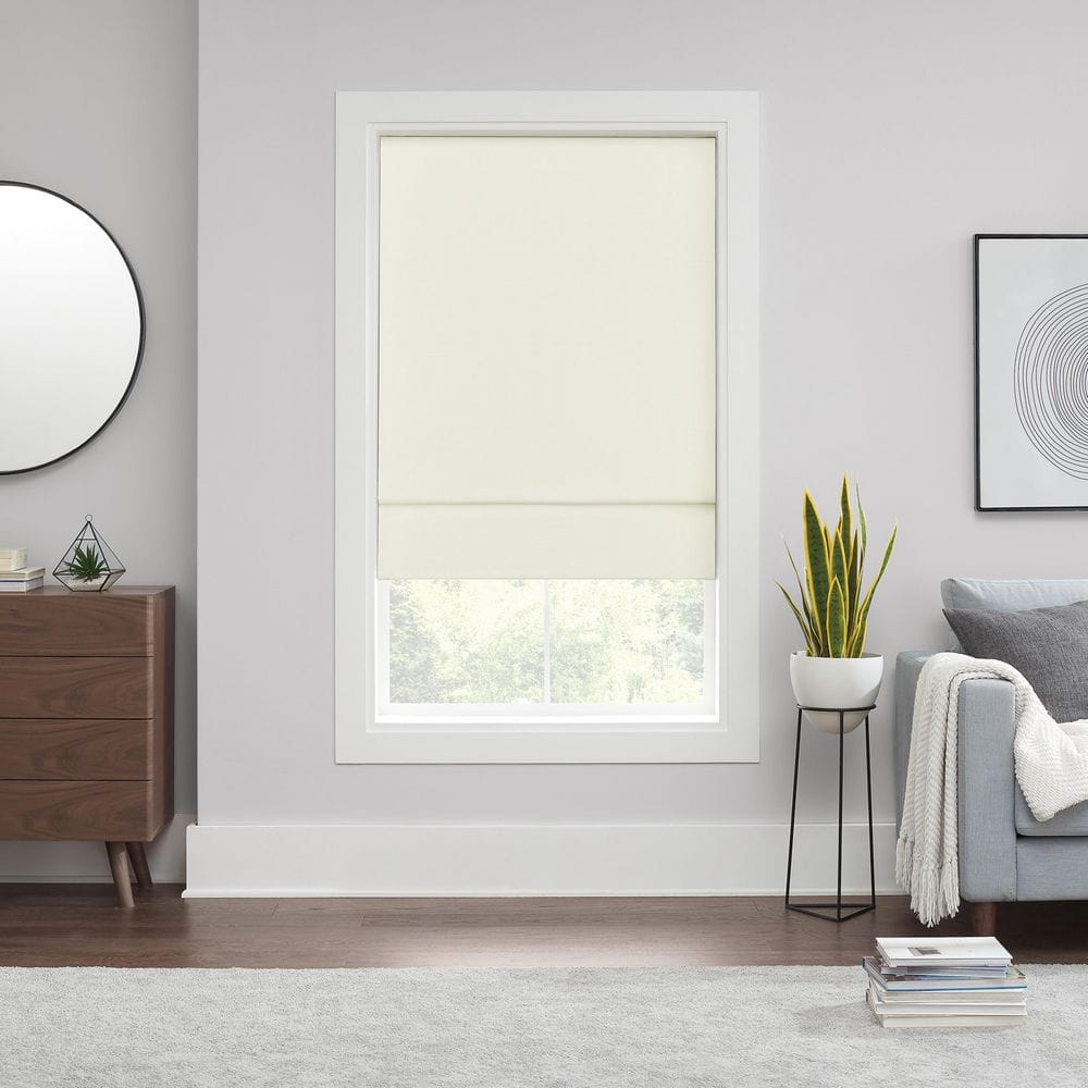 Ivory Blackout Cordless Roman Shade 36"W x 64"L