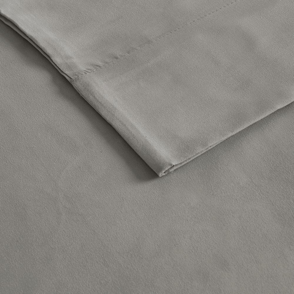 Gray California King Deep Pocket Microfiber Sheet Set