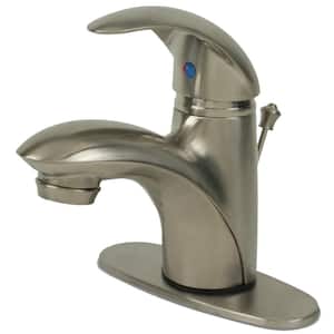 Builder's Series 4 in. Centerset Single-Handle Bathroom Faucet with Pop-Up Assembly in Brushed Nickel
