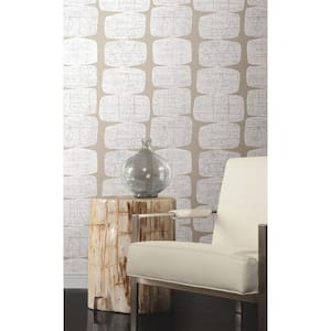 30.75 sq. ft. Mid-Century Beads White Peel and Stick Wallpaper