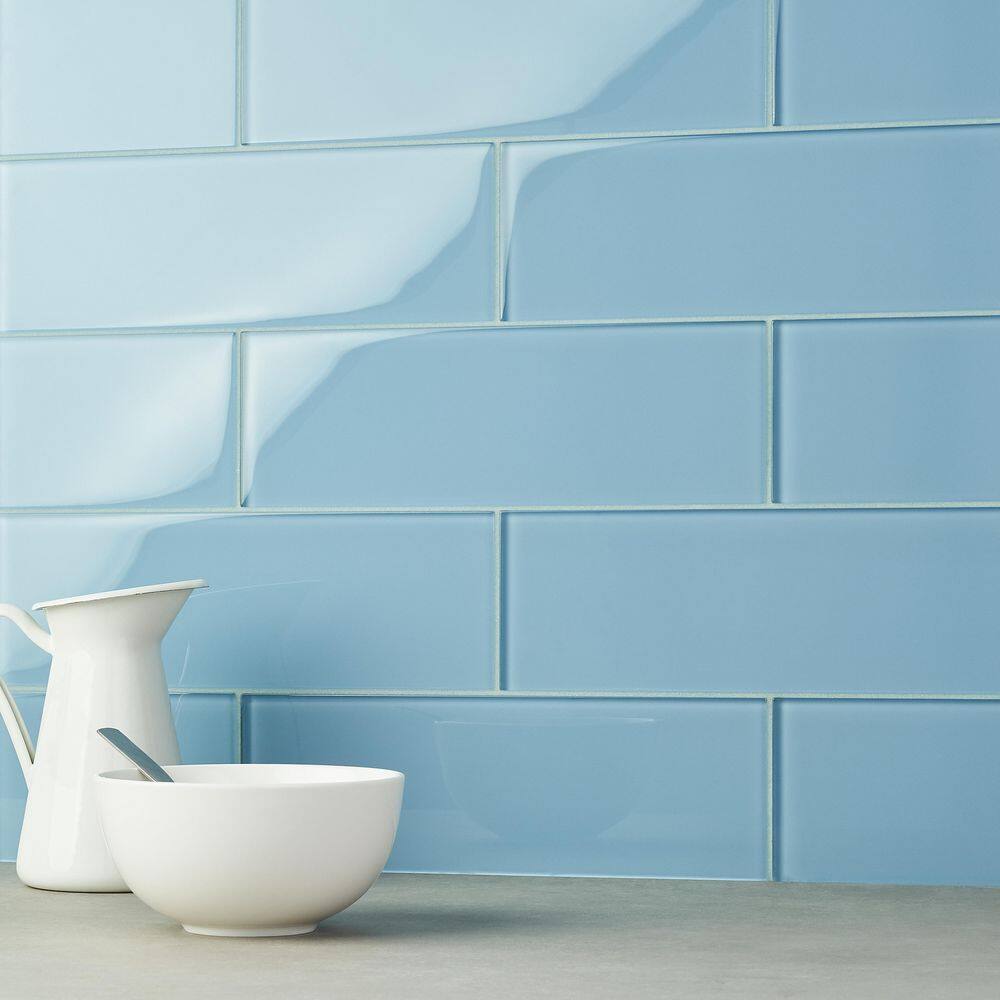 Smoke Gray 4'' x 12'' Glass Subway Tile