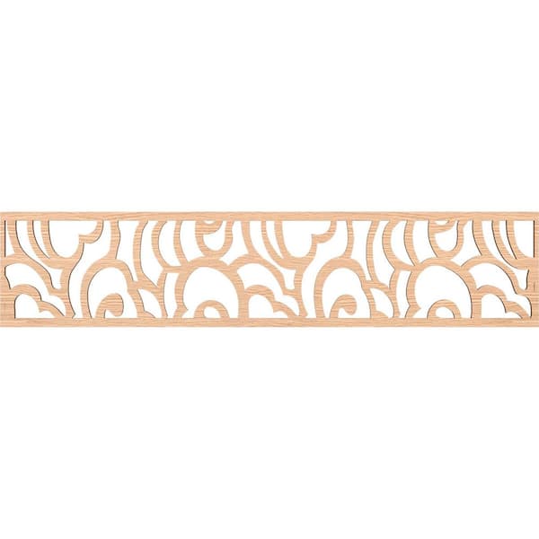 Ekena Millwork Springfield Fretwork 0.375 in. D x 46.75 in. W x 10 in. L Red Oak Wood Panel Moulding