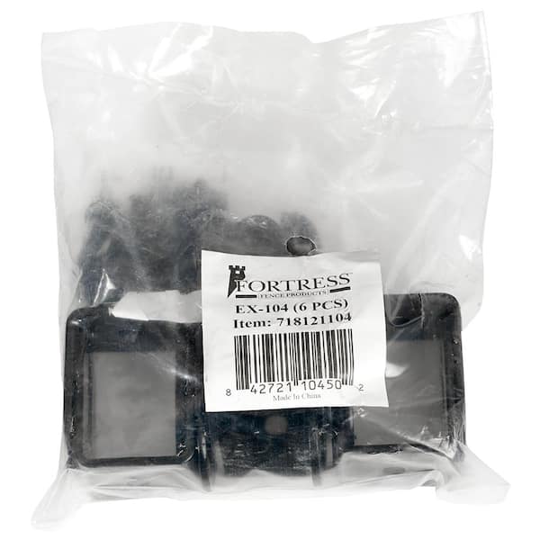 FORTRESS Versai Gloss Black Fence Post End Brackets (6-Pack)