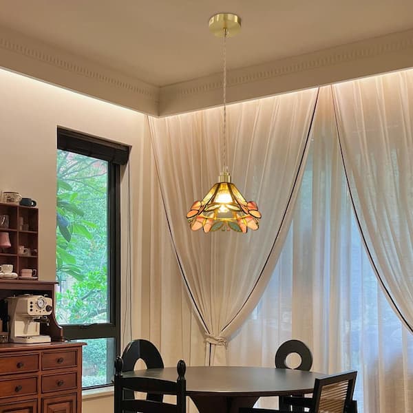 OUKANING 1-Light Gold Creative Butterfly Pendant Light with Multi