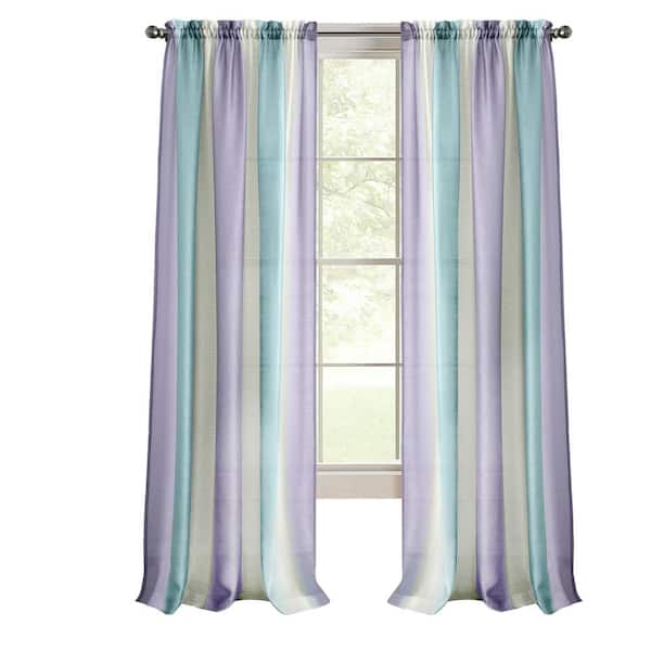 ACHIM Spectrum 50 in. W x 63 in. L Polyester Light Filtering Window Panel in Lilac/Turquoise