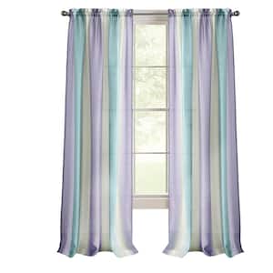 Spectrum 50 in. W x 84 in. L Polyester Light Filtering Window Panel in Lilac/Turquoise