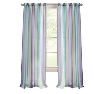 Spectrum 50 in. W x 63 in. L Polyester Light Filtering Window Panel in Lilac/Turquoise