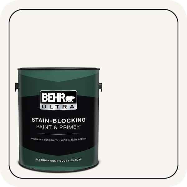 BEHR ULTRA 1 gal. Designer Collection #DC-001 Whipped Cream Semi-Gloss Enamel Exterior Paint & Primer