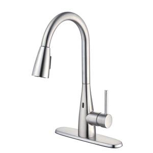Vazon Touchless Single-Handle Pull-Down Sprayer Kitchen Faucet with TurboSpray and FastMount in Stainless Steel