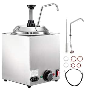 Cheese Dispenser with Pump 2.4 Qt. Capacity Cheese Warmer 650W Hot Fudge Warmer Stainless Steel Hot Cheese Dispenser