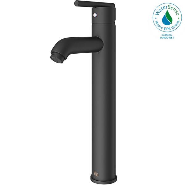 VIGO - Seville Single Handle Single-Hole Bathroom Vessel Faucet in Matte Black