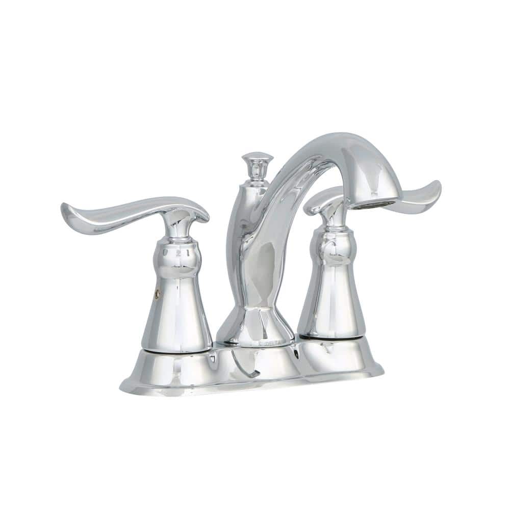 Chrome 2-Handle Centerset Bathroom Faucet with Drain Assembly