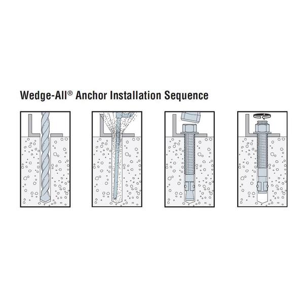 Wedge Anchors 304 Stainless Steel Concrete Masonry Expansion Anchors 3/8"-16 