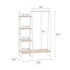 YOFE Light Ivory Wooden Clothes Rack with Metal Frame Closet