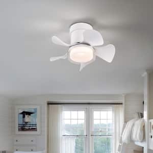 21 in. Indoor Matte White Modern LED Ceiling Fan with Remote Control and Reversible Motor