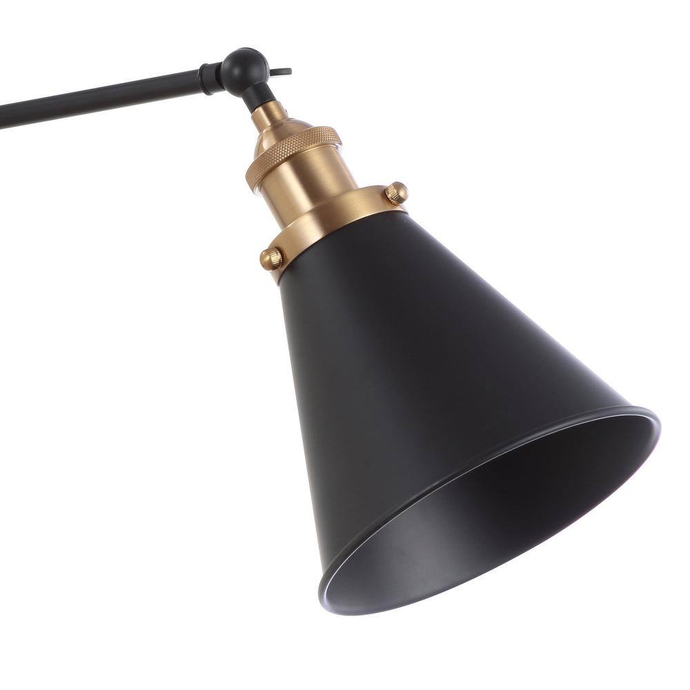 Rover Adjustable Arm Matte Black & Brass Gold LED Wall Sconce