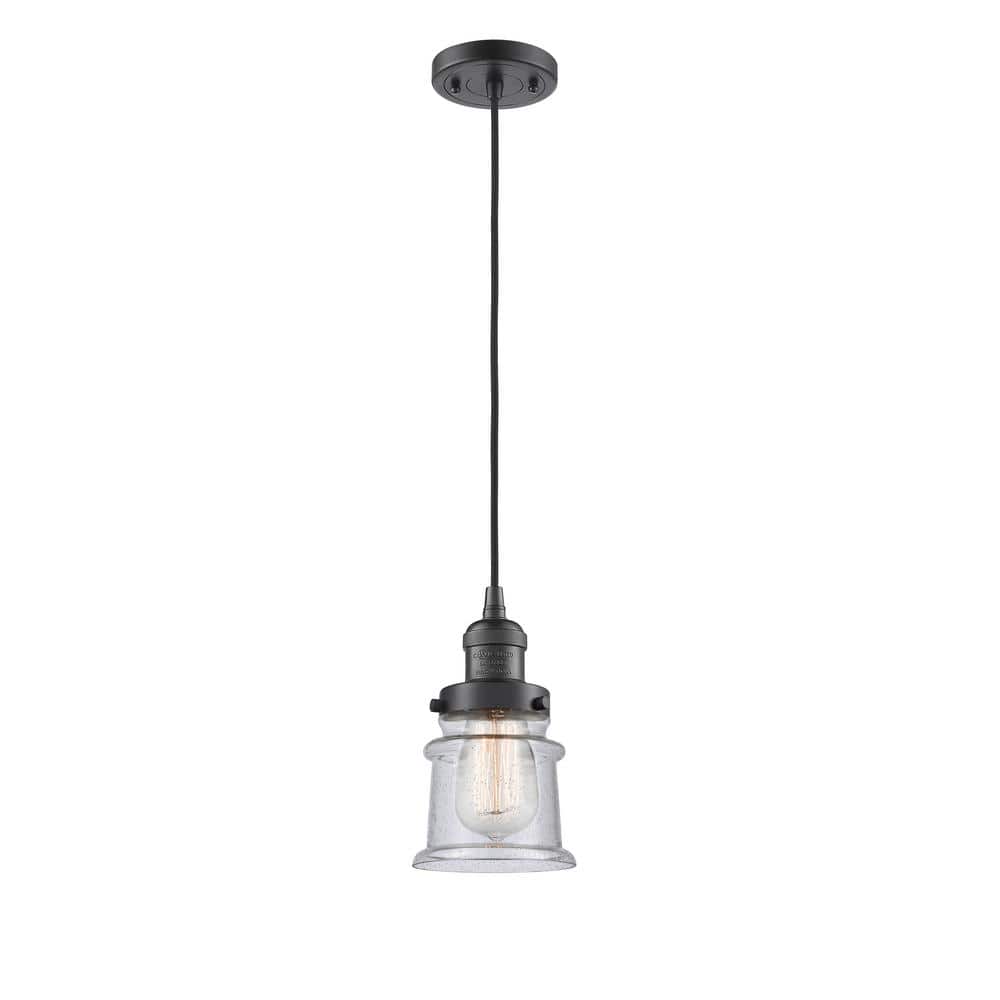 Canton 60-Watt 1 Light Oil Rubbed Bronze Shaded Mini Pendant Light with Seeded Glass Shade price history on PriceWatchPro