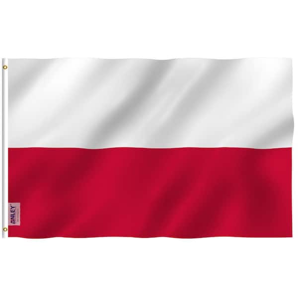 ANLEY Fly Breeze 3 ft. x 5 ft. Polyester Poland Flags 2-Sided Flags Banner with Brass Grommets and Canvas Header