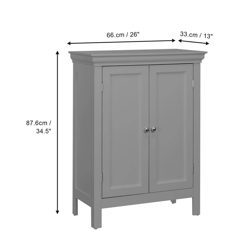 Stratford Sleek Gray Adjustable Shelving Living Room Cabinet