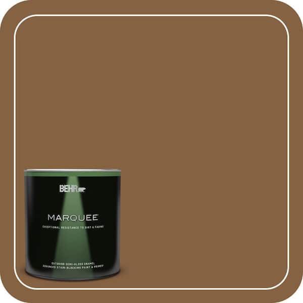 BEHR MARQUEE 1 qt. #MQ2-10 Burnt Caramel Semi-Gloss Enamel Exterior Paint & Primer