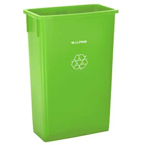 23 Gal. Lime Green Slim Recycling Bin Trash Can and Dolly