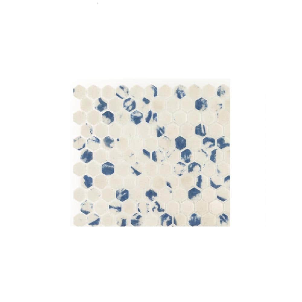 "Take Home Tile Sample - 5/8"" Muze Hexagon Macaubas Blue 4 in. x 4 in. Hexagon Matte Glass Mosaic" price history on PriceWatchPro