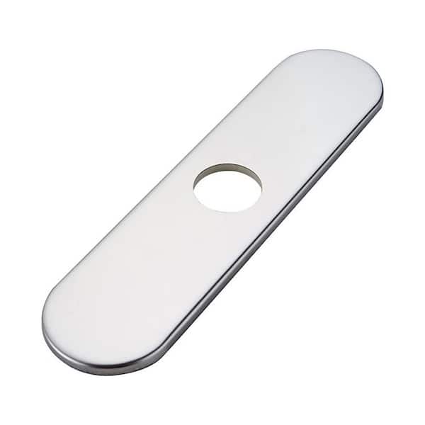 BWE 10.2 in. x 2.5 in. x 1.34 in. Brass Kitchen Sink Faucet Hole Cover Deck Plate Escutcheon in Polished Chrome