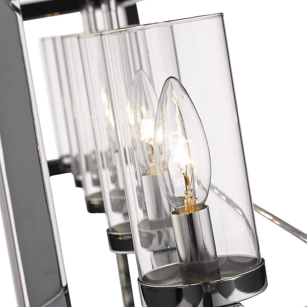 Smyth 41" Chrome and Clear Glass Linear Pendant Light