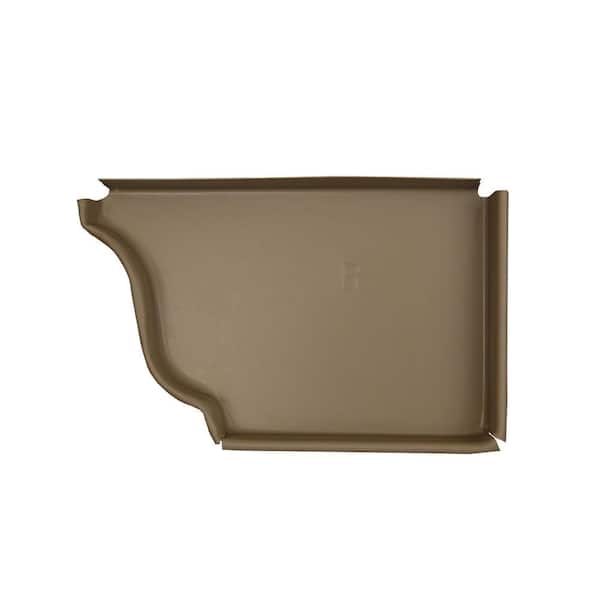 Amerimax Home Products 5 in. Natural Clay Aluminum K-Style Right End Cap