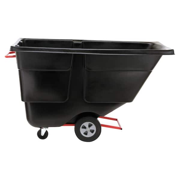 Rubbermaid Trash Cart Standard-Duty Tilt Truck 1 Cubic Yard 72 1/4 L x 33  1/2 W x 43 3/4 D Black