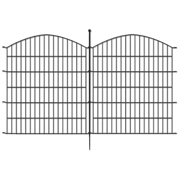 Oyezvary 11.6ft x 32 in. Rustproof Metal Tall Garden Fence 5 Panels No Dig Decorative Animal Barrier for Yard