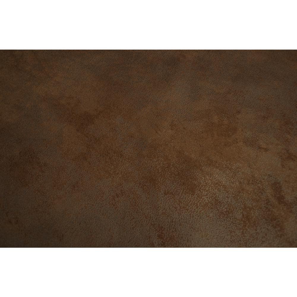Sedona Traditional Brown Faux Leather Sofa with Rustic Nailhead Accents