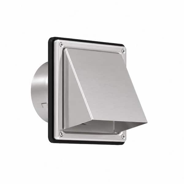 6.6 in. Silver Stainless Steel Dryer Vent Cover with Cushioned Non-Return Flap and Pest Deterrent for Exterior Walls