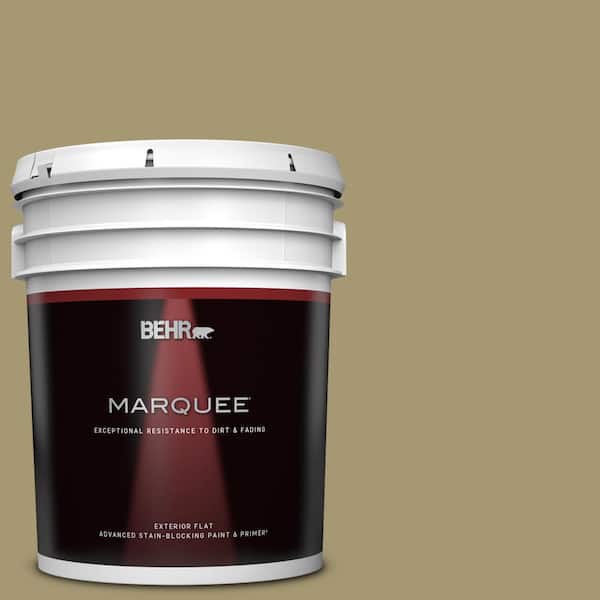 BEHR MARQUEE 5 gal. #S330-5 Dried Chive Flat Exterior Paint & Primer