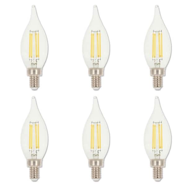 60-Watt Equivalent CA11 Dimmable Clear E12 Edison Filament LED Light Bulb 3000K (6-Pack)